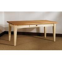 Mottisfont Painted 4ft x 2ft 6in Taper Leg Table (White, Oak, Metal)