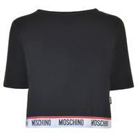 MOSCHINO Cropped Logo Trim Top