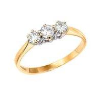 Moissanite Gold 1/2 Carat Trilogy Ring