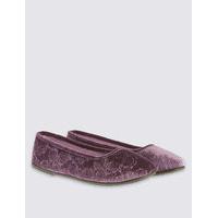 M&S Collection Pull-on Embossed Ballerina Slippers