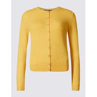 M&S Collection Ribbed Hem Round Neck Cardigan