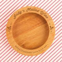 Mulled Wine Customised Festive Wooden Bottle Coaster