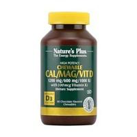 Natures Plus Cal/Mag/Vit D3 with Vitamin K2 Chewables 60 capsules Chocolate Flavour