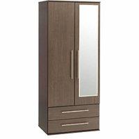 New York 2 Door 2 Drawer Mirrored Wardrobe White Gloss