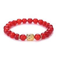 New Arrival Nature Agate Buddha Head Bead Bracelet #YMGS1011