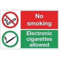 NO SMOKING, ELECTRONIC CIGARETTES ALLOWED SELF-ADHESIVE VINYL 300 x 200 MM