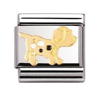 Nomination - Stainless Steel With Enamel And 18ct Gold 'Dog' Charm 030212/36