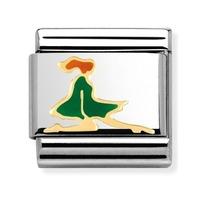 Nomination - Stainless Steel With Enamel And 18ct Gold 'Irish Dancer' Charm 030250/12