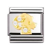 Nomination - Stainless Steel With 18ct Gold And CZ 'Capricorn ' Charm 030302/10