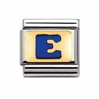 Nomination Composable Classic Blue Letter E Gold Charm