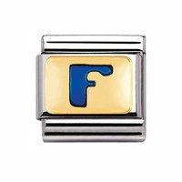 Nomination Composable Classic Blue Letter F Gold Charm