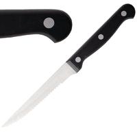 Olympia Serrated Steak Knives Black Handle 115mm Pack of 12