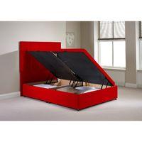 Olivo Ottoman Divan Bed Frame Red Chenille Fabric Small Single 2ft 6