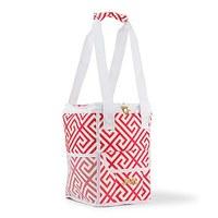 On-The-Go Cooler Bag - Pink & White Greek Key