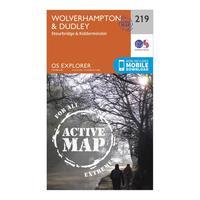 Ordnance Survey Explorer Active 219 Wolverhampton & Dudley Map With Digital Version, Orange