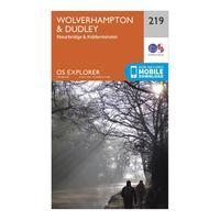 Ordnance Survey Explorer 219 Wolverhampton, Dudley, Stourbridge & Kidderminster Map With Digital Version, Orange