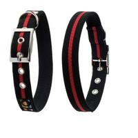 Oscar & Hooch Black & Red Dog Collar