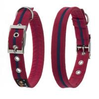 Oscar & Hooch Red & Navy Dog Collar