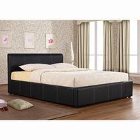 Ottoman Black Faux Leather Bed