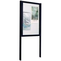 PAINTED TRADITION OUTDOOR NOTICE BOARD - 30MM PROFILE - 6/A4 h 750X750MM + PAIR OF PAINTED POSTS 60X40X2