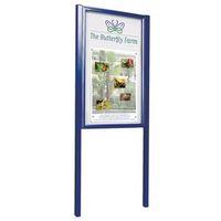 PAINTED TRADITION OUTDOOR NOTICE BOARD - 30MM PROFILE - 6/A4 h 750X750MM + PAIR OF PAINTED POSTS 60X40X2