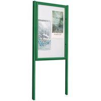 PAINTED TRADITION OUTDOOR NOTICE BOARD - 30MM PROFILE - 6/A4 h 750X750MM + PAIR OF PAINTED POSTS 60X40X2