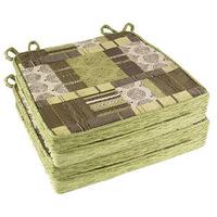 Patterned Square Savannah Seat Pads (4 - SAVE £10), Chenille