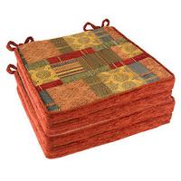 Patterned Square Savannah Seat Pads (4 - SAVE £10), Chenille