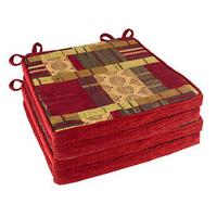 Patterned Square Savannah Seat Pads (4 - SAVE £10), Chenille