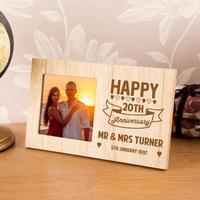 Personalised 20th Wedding Anniversary Wood Photo Frame