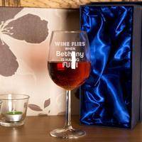 Personalised Wine Flies Glass