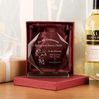 Personalised Godparents Cut Glass Skye Facet