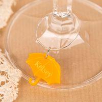 Personalised Junko Style Umbrella Wine Glass Charm