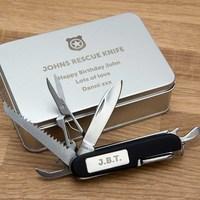 Personalised Shield Pen Knife and Box Set