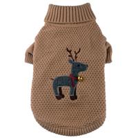 Pet London Tweed Reindeer Christmas Dog Jumper