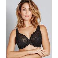 Playtex Flower Lace Black Wired Bra