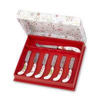 Portmeirion Christmas Wish Cheese Knife & 6 Spreaders Set