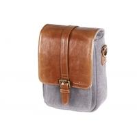 PRAKTICA Heritage Binocular Shoulder Case Bag Grey/Tan Canvas & PU Leather