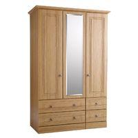 Princeton Wiltshire 3 Door 4 Drawer Mirror Wardrobe