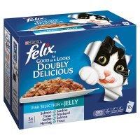 PURINA® FELIX® As Good As It Looks Doubly Delicious Adult Cat Fish Selection in Jelly Wet Cat Pouch