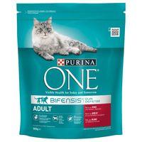 Purina ONE Adult Beef & Whole Grains Dry Cat Food - Economy Pack: 4 x 800g