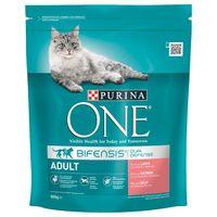 Purina ONE Adult Salmon & Whole Grains Dry Cat Food - Economy Pack: 2 x 3kg