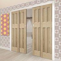 Quad Telescopic Pocket DX 60's Nostalgia Oak Veneer Doors