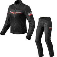 Rev It Tornado 2 Ladies Motorcycle Jacket & Trousers Black Kit