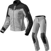 Rev It Airwave 2 Ladies Motorcycle Jacket & Trousers Black Silver Kit