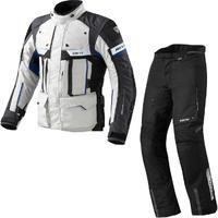 Rev It Defender Pro GTX Motorcycle Jacket and Trousers Grey Blue Black Kit