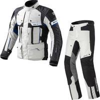 Rev It Defender Pro GTX Motorcycle Jacket and Trousers Grey Blue Kit