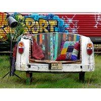 RECLAIMED TAXI TAIL BENCH & CHAIR