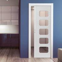 Regent White Single Pocket Door - Clear Glass