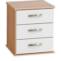 Regal 3 Drawer Bedside Cocobola And White Gloss